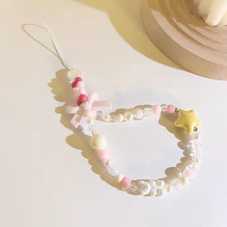 【Chamvn】Dây đeo điện thoại Hạt cườm hình ngôi sao Móc khóa có thể treo vào điện thoại dễ thương