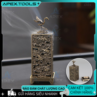 Trầm Hương Lư Xông Hoạ Tiết Chim Hạc - Mini Hợp Kim Tạo Khói Vân Mây Cho Nhà