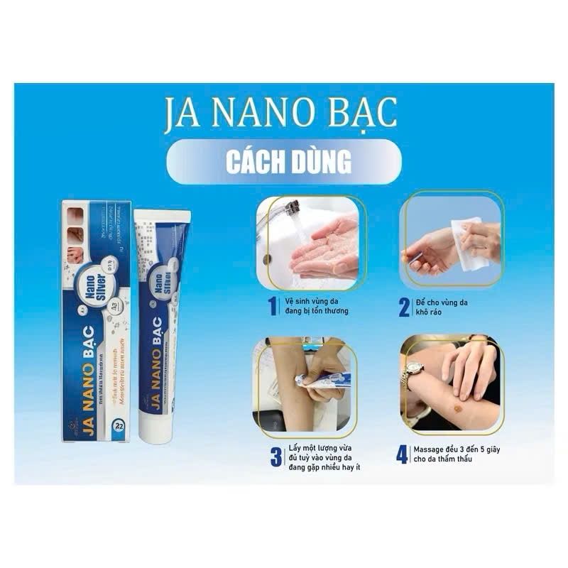 Kem Bôi Nấm Ngứa Viêm Da JA NANO BẠC - Hỗ Trợ Vảy Nến, Viêm Da Cơ Địa, Chàm Da, Da Tiết Bã, Nấm Da, Hắc Lào, Á Sừng
