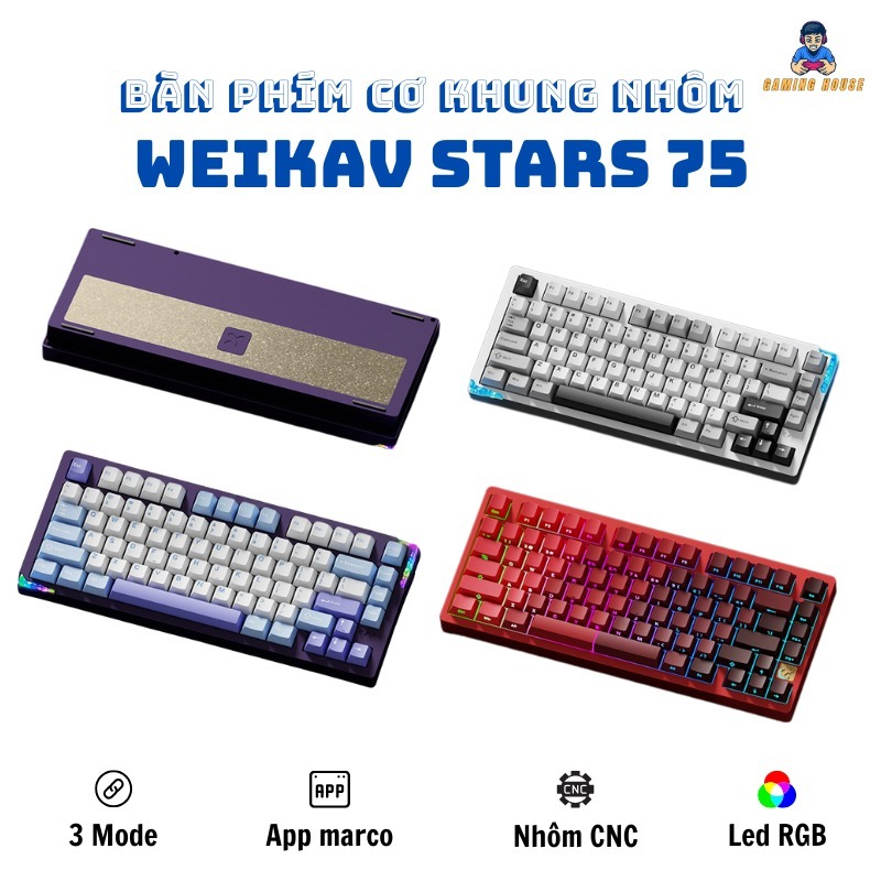 Bàn phím cơ Weikav Stars75S