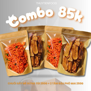 Combo 4 Túi Ăn Vặt 1kg 2 chuối, 2 Đậu Tăm que phô mai
