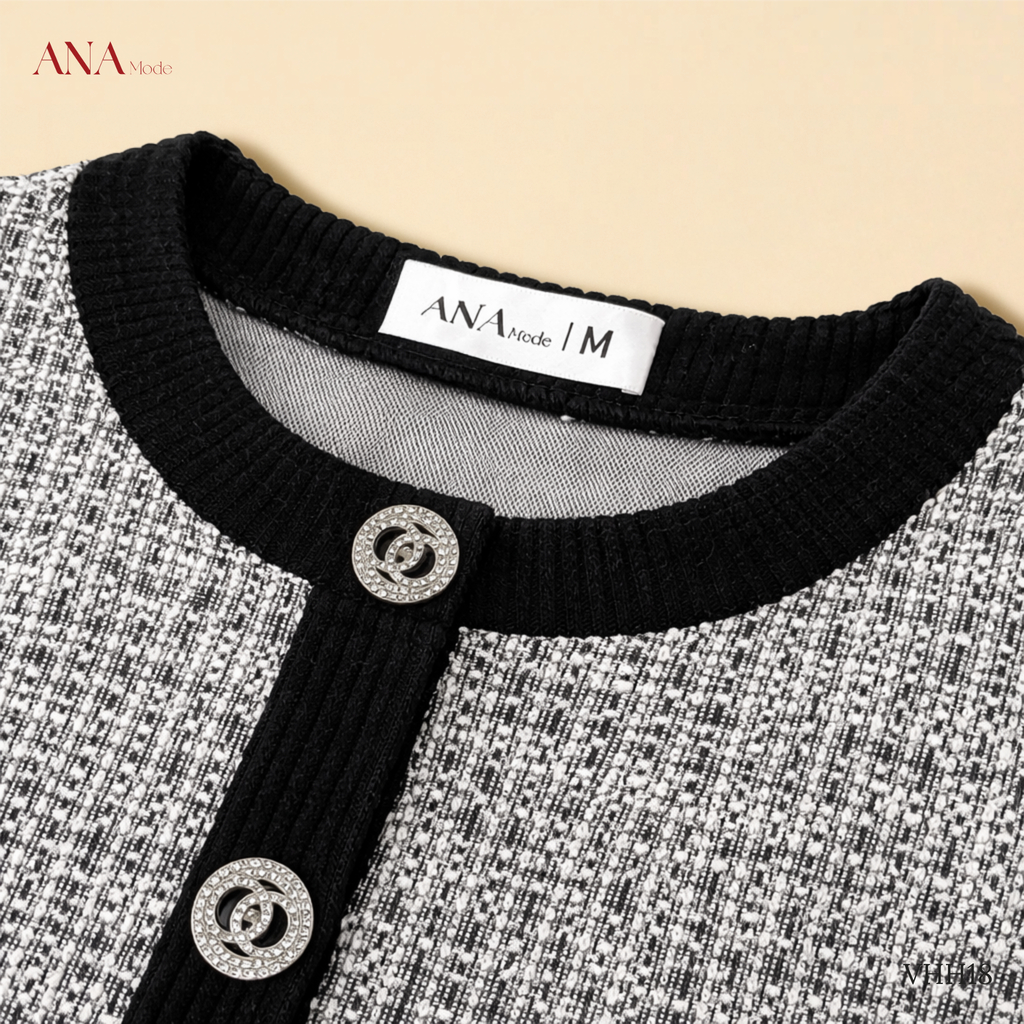 Áo Khoác Sang Trọng Trung Niên ANA Mode Chất Liệu Tweed Thun Cao Cấp Quà Tặng Mẹ AH25VHH18