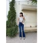 Quần jeans Nữ Lưng Cao Ống Loe Dai Tua Lai Rách Gối Thời Trang