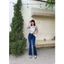 Quần jeans Nữ Lưng Cao Ống Loe Dai Tua Lai Rách Gối Thời Trang
