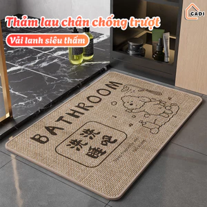 Thảm Lau Chân Vải Lanh Chống Trượt Siêu Thấm Hút GADI, Thảm Cửa Ra Vào Phòng Tắm Decor Tinh Tế Giúp Nhà Sạch Sẽ Khô Ráo