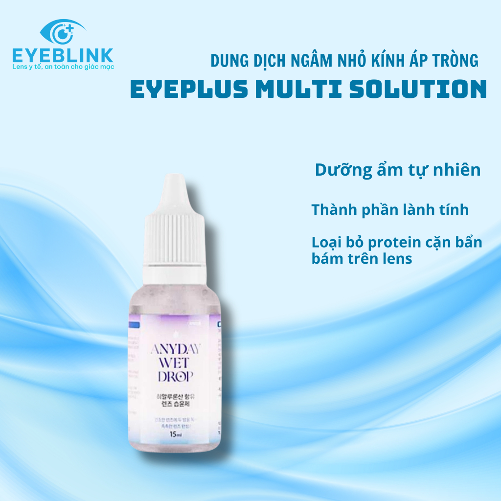 Nước ngâm lens Eye Plus Multi 150ml dưỡng ẩm khử khuẩn, loại bỏ protein Eyeblink