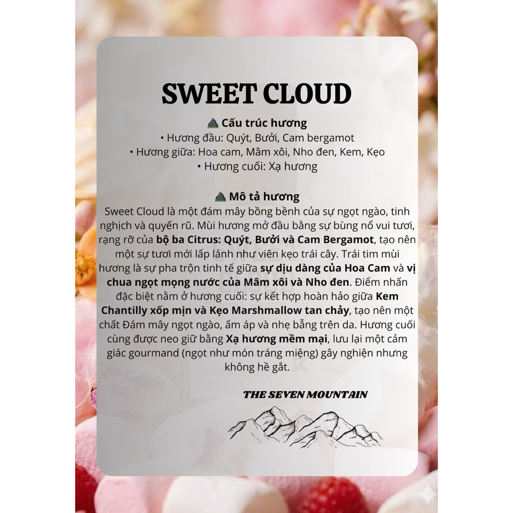 Nước Hoa Sweet Cloud 30ml - Nước Hoa Thủ Công The Seven Mountain
