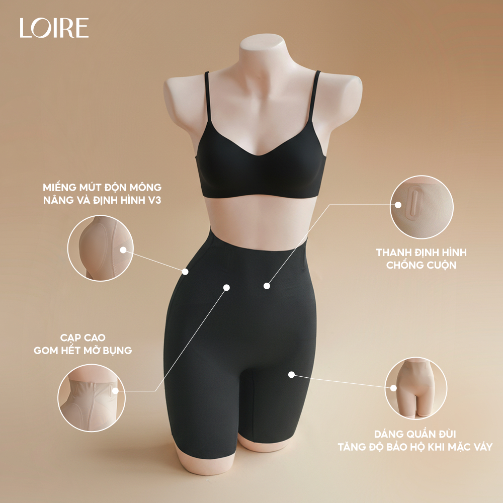 Quần Độn Mông Loire QDM03 Mỏng 3D Không Đường May, Gen Bụng Nhẹ, Không Lộ Viền