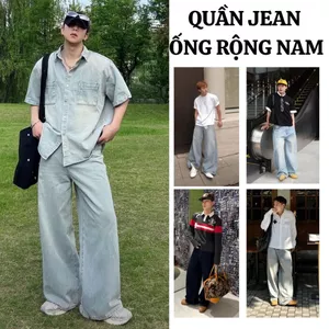 Quần Jean Nam FABUMAN ống rộng 33cm Phong Cách Hàn Quốc chất bò RIN Form suông denim BIGSIZE