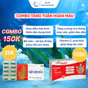 Viên Ích Mẫu và Fitolabs BioFe Hỗ trợ Điều hoà kinh nguyệt, Giảm Đau Bụng Kinh, Bổ Máu, Tạo Máu Phục