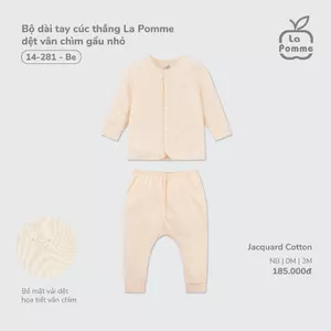 Bộ quần áo dài tay sơ sinh La Pomme cho bé từ 3kg- 8kg Bộ dài chất liệu Petit Soyeu, sợi tre tự nhiên, mềm mịn, thấm hút