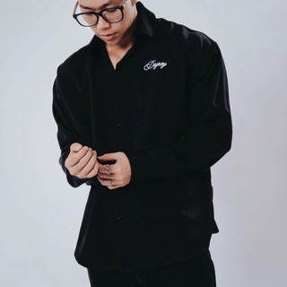 Áo sơ mi tay dài màu đen Degrey Longsleve Shirt DECADE LOGO - LONGSHIRTDECADE