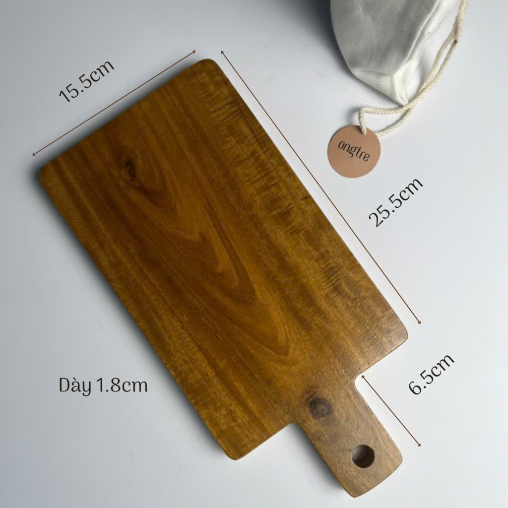 Khay Gỗ Keo ONGTRE - Khay Gỗ Tròn, Chữ Nhật, Bầu Dục Đựng Đồ, Decor Bàn Ăn, Phòng Khách, Nhiều Size