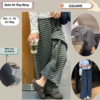 Quần Ống Rộng Kẻ Vằn ELEGANETE Phối Cạp Siêu Tôn Dáng, Không Nhăn .Phai. Bai. Xù 6395.75