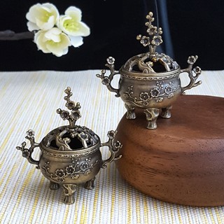 Lư hương thơm Đài ba chân Mai Hoa Mini đốt trầm-Lư hương Mai Hoa đài ba chân đốt trầm cỡ bé-Vân Mây Cỡ Nhỏ Dùng Nhà