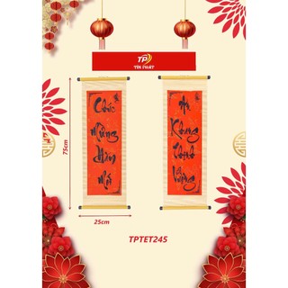 Cặp Câu Đối Đỏ Tết 2026, Dây Treo Nhung Đỏ, Liễng Trang Trí Tết, Liễu Treo Tết