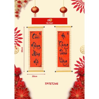 Cặp Mành Câu Đối Trang Trí Tết chữ thư pháp trang trí decor Tết nhà cửa Hot Trend 2026