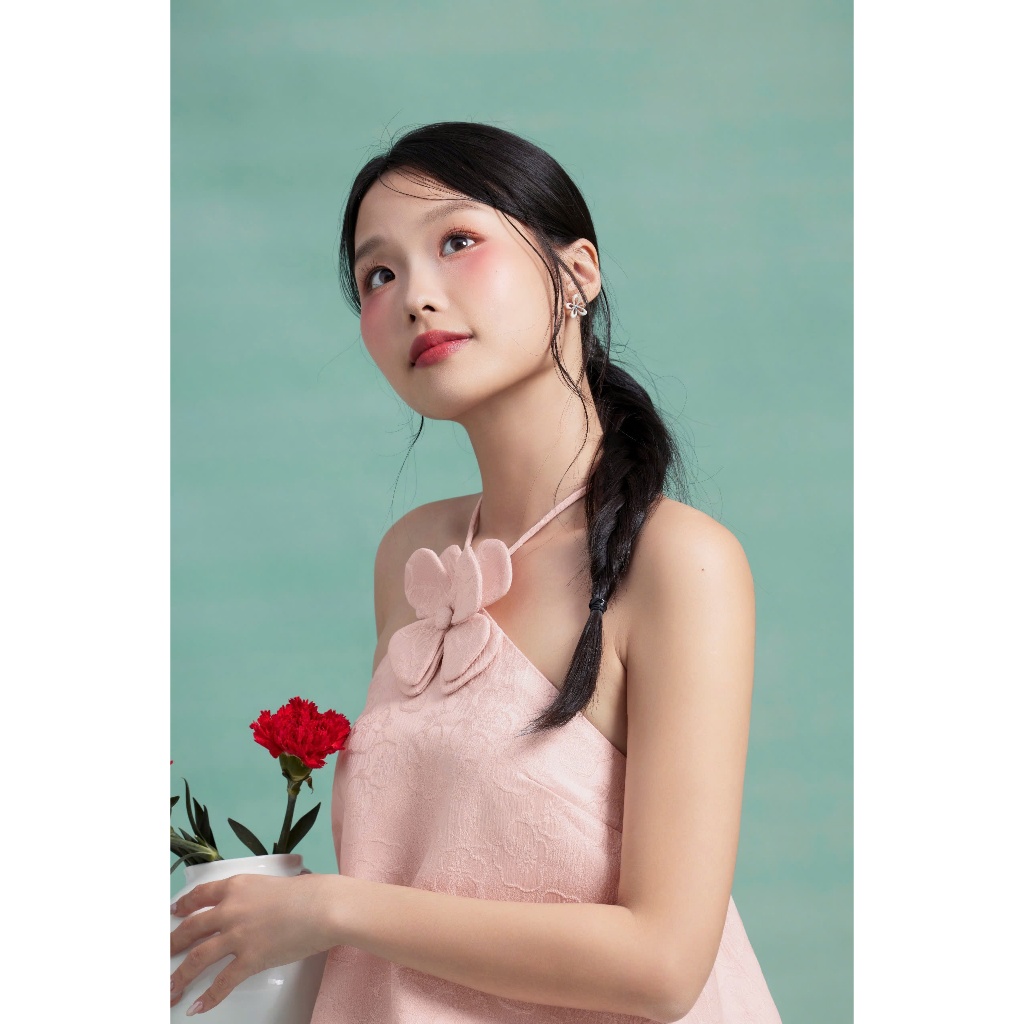 (Sẵn) Áo Nữ EVANIA Cổ Yếm Hoa 2 Tầng Duyên Dáng SECODEE
