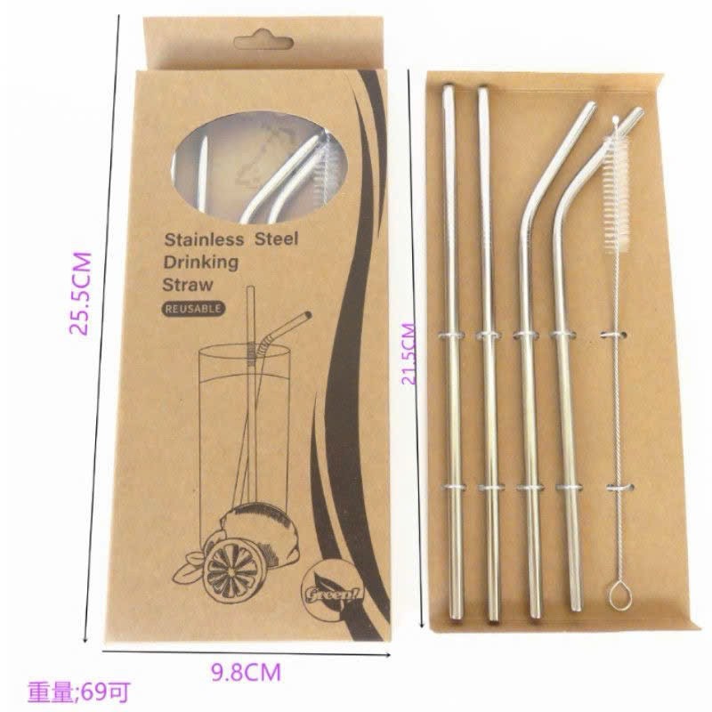 Ống hút bằng thép không gỉ 304 gia dụng Ống hút đồ uống lạnh cấp thực phẩm Thân thiện với môi trường