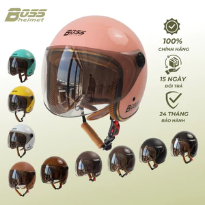 Mũ Bảo Hiểm 3/4 Đầu Có Kính BOSS AT20 Kính Chắn Gió, Nhiều Màu Sắc, Thời Trang Cao Cấp An Toàn Cho Nam và Nữ