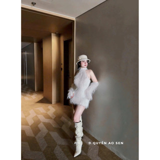 VÁY YẾM LÔNG KÈM TAY RỜI HOT HIT