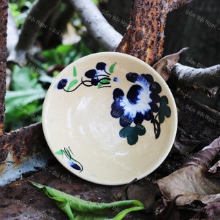Chén Tép Vẽ Họa Tiết Bông Hoa Size To 9.5cm - Làm Bánh Bèo - Nướng Trứng - Chén Chấm - Đựng Gia Vị - Gốm Xưa Lái Thiêu