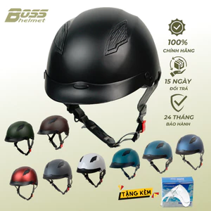 Mũ Bảo Hiểm 1/2 Đầu Không Kính BOSS AT12 (Đa Dạng Màu Sắc) dành cho nam nữ, gọn nhẹ, an toàn