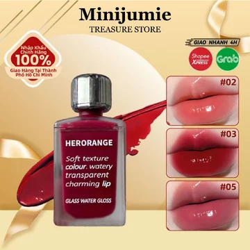 Son Tint Bóng Herorange 6 Màu Lâu Trôi Chống Thấm Nước, Son Bóng Môi Lì Thiết Kế Bao Bì Siêu Sang Cho Đôi Môi Căng Mọng