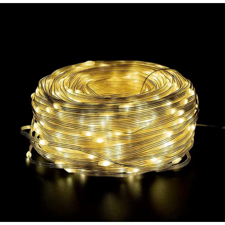 Đèn LED Hạt Gạo Dài 35m 40m 100m Màu Đỏ Vàng Ánh Sáng Nhiều Màu Trang Trí Lễ Tết Decor Không Gian