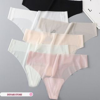 Quần lót nữ đúc su lụa băng tàng hình không lộ viền co giãn đáy lót cotton kháng khuẩn DEVARI L617