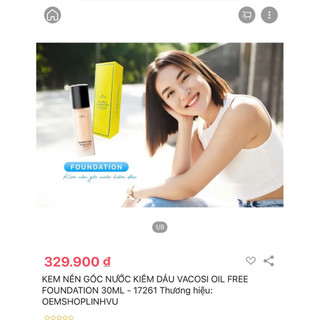 KEM NỀN GỐC NƯỚC KIỀM DẦU VACOSI OIL FREE FOUNDATION HÀN QUỐC 30ml