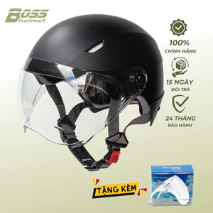 Mũ Bảo Hiểm 1/2 Đầu Có Kính BOSS AT10 Che Bụi, Chống Tia UV, Chính Hãng, Bảo hành 24 tháng