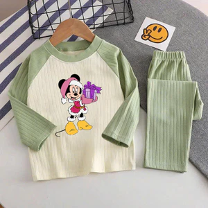 🌸 ĐỒ BỘ BÉ GÁI DÀI TAY GÂN MỀM MỊN – HÌNH DỄ THƯƠNG 🌸 DG331