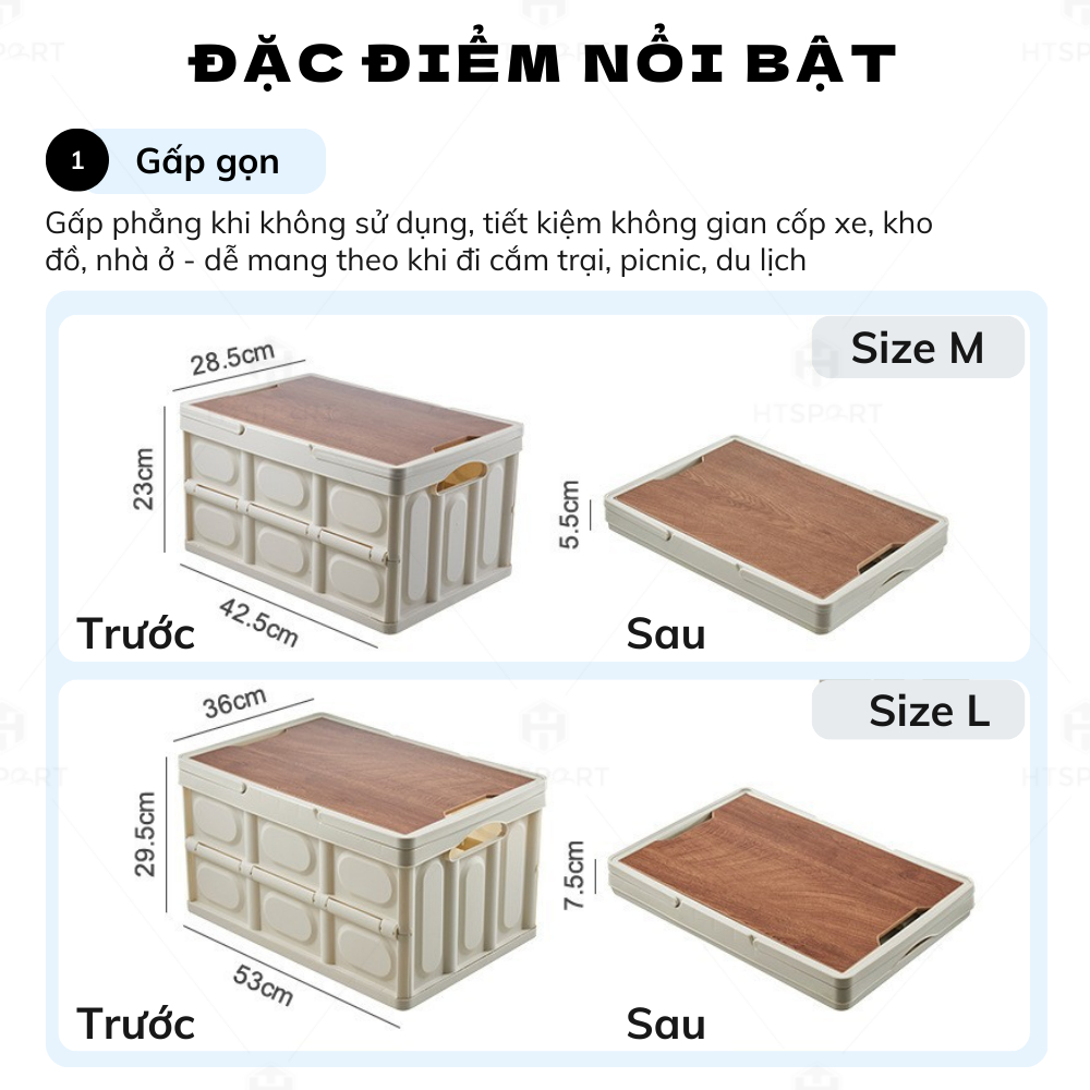 Hộp Đựng Đồ Cắm Trại Gấp Gọn Đa Năng Tiện Lợi Mang Theo Khi Đi Du Lịch Cắm Trại, Dã Ngoại Ngoài Trời