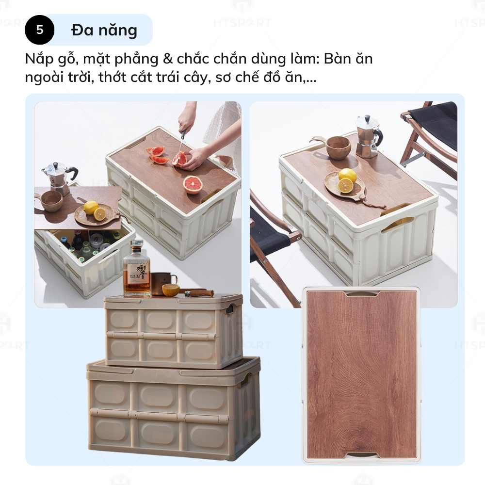 Hộp Đựng Đồ Cắm Trại Gấp Gọn Đa Năng Tiện Lợi Mang Theo Khi Đi Du Lịch Cắm Trại, Dã Ngoại Ngoài Trời