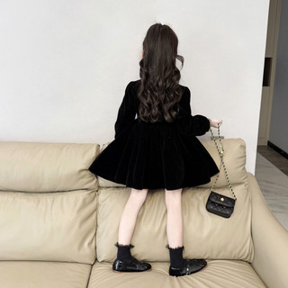 order quảng châu-váy nhung đen công chúa xoè bồng xinh cho bé gái