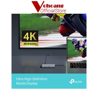 TP-Link UH6120C - Hub USB Type-C 6 Cổng Với HDMI 4K, LAN Gigabit, Sạc PD 100W, Truyền Dữ Liệu 5Gbps