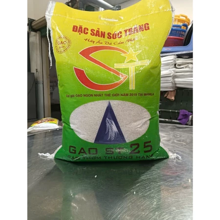 Gạo St25 Thượng Hạng Bao 5kg, Gạo St25 Đặc Sản Sóc Trăng Thon Dài Ngọt Thanh Gạo Sạch Ngọc Nga