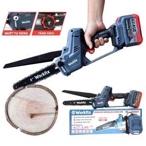 Máy Cưa Xích Workfix WF-CX08PRO Lam 8 Inch Động Cơ Không Chổi Than, Công Suất Tối Đa 600W Bảo Hành 6 Tháng