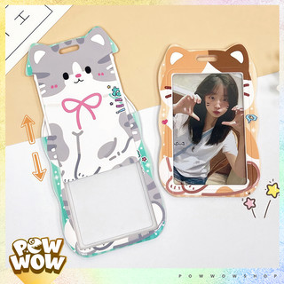 Bao Đựng Thẻ Nhân Viên Nhựa Cứng ABS Họa Tiết Mèo Cat House Cute Dễ Thương Nắp Trượt Tiện Lợi