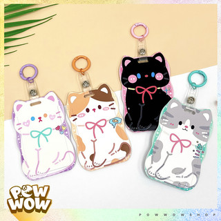 Bao Đựng Thẻ Nhân Viên Nhựa Cứng ABS Họa Tiết Mèo Cat House Cute Dễ Thương Nắp Trượt Tiện Lợi