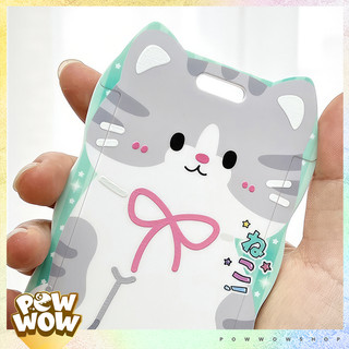 Bao Đựng Thẻ Nhân Viên Nhựa Cứng ABS Họa Tiết Mèo Cat House Cute Dễ Thương Nắp Trượt Tiện Lợi