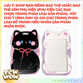 Bao Đựng Thẻ Nhân Viên Nhựa Cứng ABS Họa Tiết Mèo Cat House Cute Dễ Thương Nắp Trượt Tiện Lợi