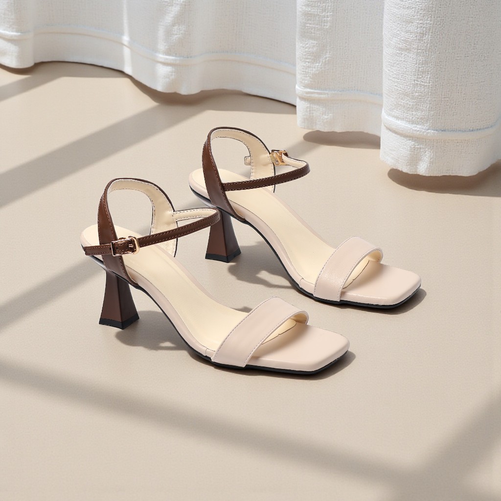 Giày Sandal Nữ Cao Gót 7cm Phối Màu Pixie X958