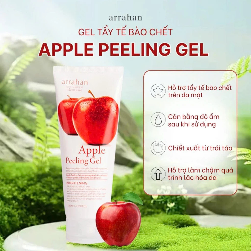 Combo 2 Gel Tẩy Da Chết Arrahan Hỗ Trợ Sáng Da, Giúp Da Căng Bóng Mềm Mại 180ml/tuýp