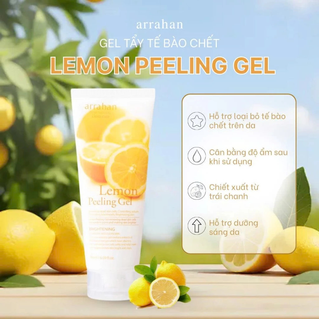 Combo 2 Gel Tẩy Da Chết Arrahan Hỗ Trợ Sáng Da, Giúp Da Căng Bóng Mềm Mại 180ml/tuýp