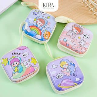 Túi Ví đựng tiền xu, chun buộc tóc, đồ chơi, có dây kéo dễ thương bằng thiếc cho trẻ em