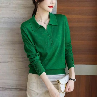Áo Len Tay Dài Mùa Thu Cổ V cho Nữ SM90