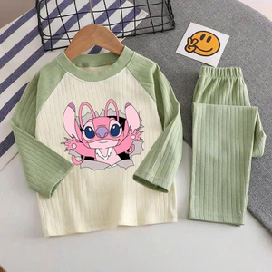 🌸 ĐỒ BỘ BÉ GÁI DÀI TAY GÂN MỀM MỊN – HÌNH DỄ THƯƠNG 🌸 DG337
