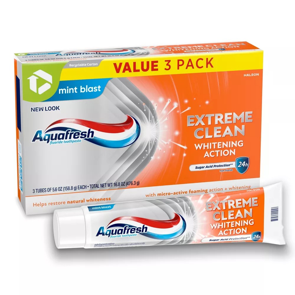 [HÀNG MỸ] Kem đánh răng Aquafresh Extreme Clean White Action